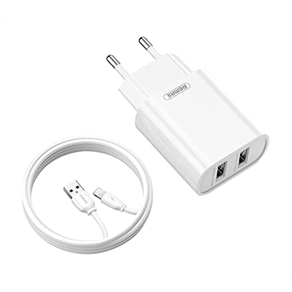 Remax Power Adapter 2 ports with USB-C to Lightning Cable Remax Power Adapter 2 ports with USB-C to Lightning Cable